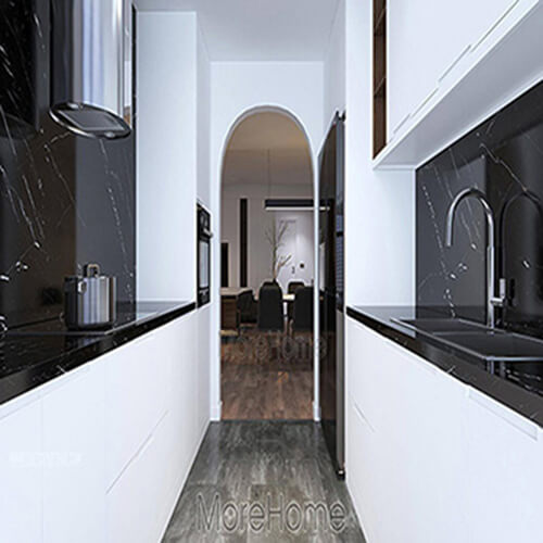 Thi công đá solid surface bếp hiện đại- chung cư An Bình city 